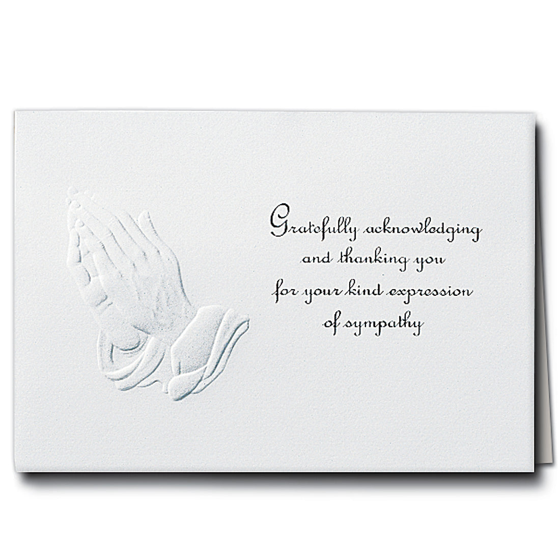 Praying Hands Acknowledgment Embossed w/ Standard Print
