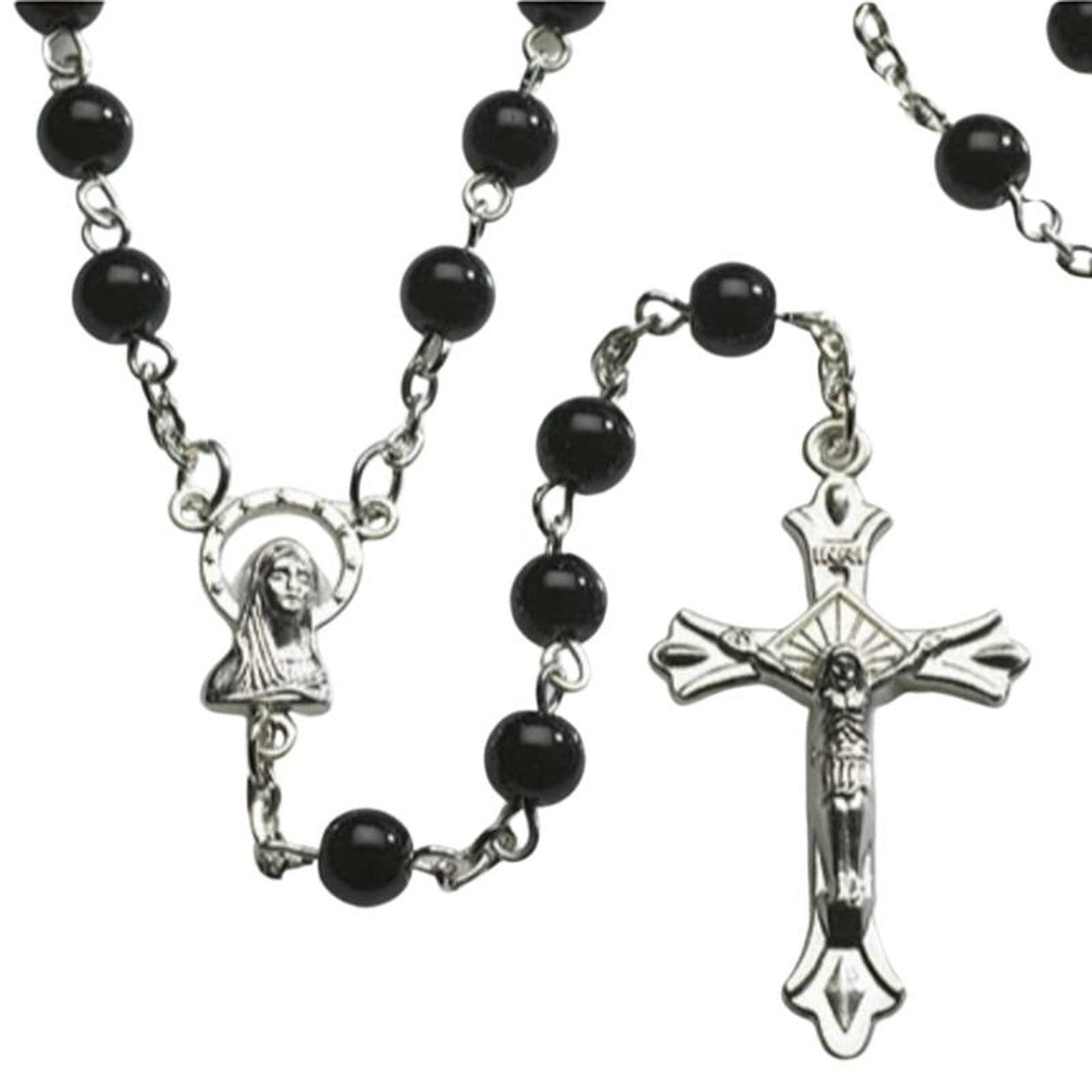 Rosary - Press Glass Beads 12/pk