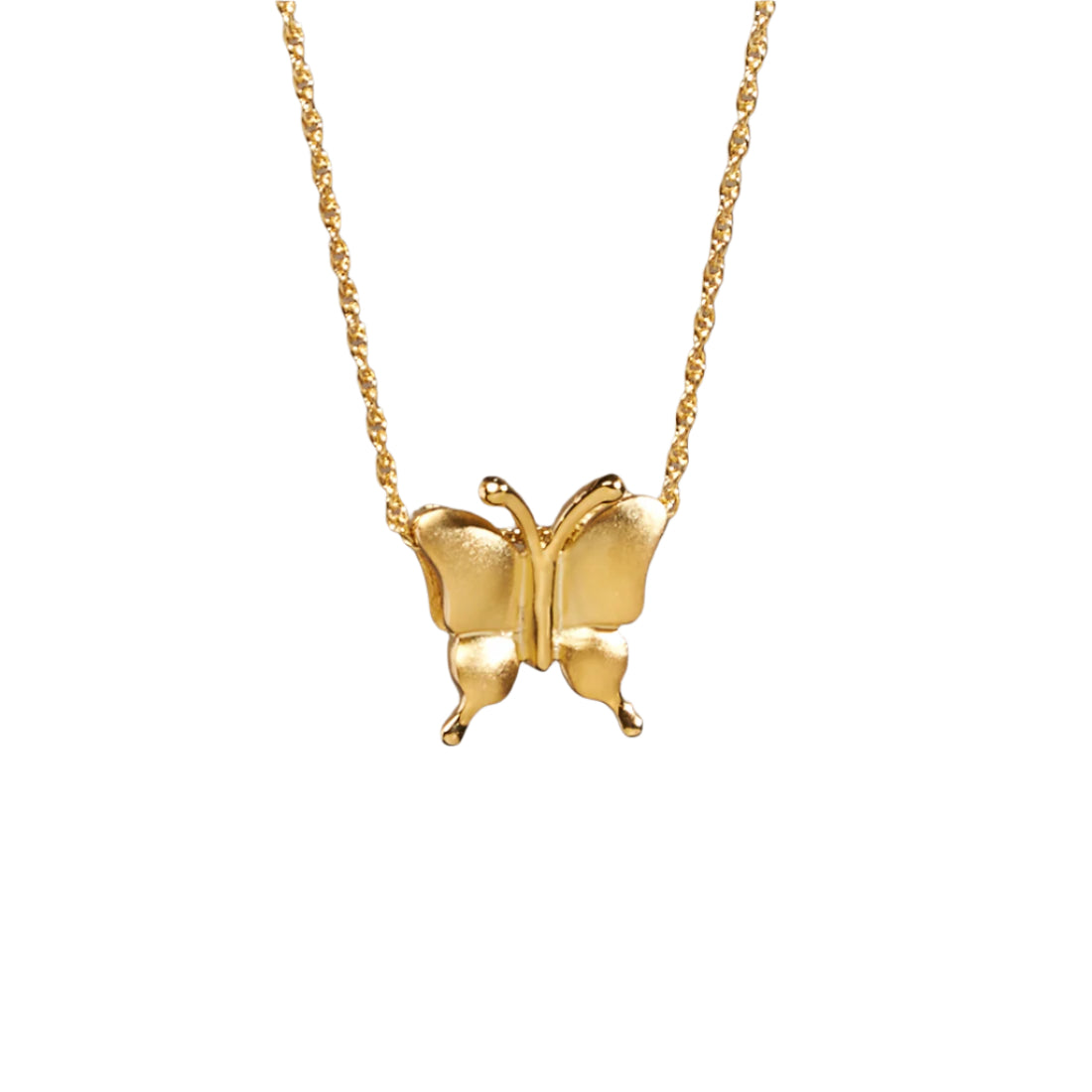 Petite Butterfly Cremation Pendant; 14k Gold Plated