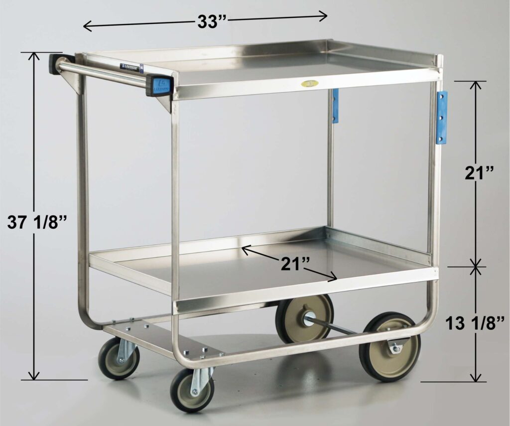 Stainless Steel Heavy-Duty Utility Cart - 2 Shelf