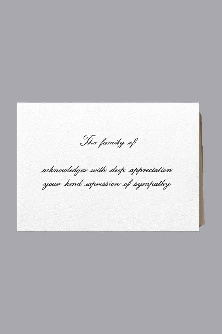 Standard Print Acknowledgment Cards
