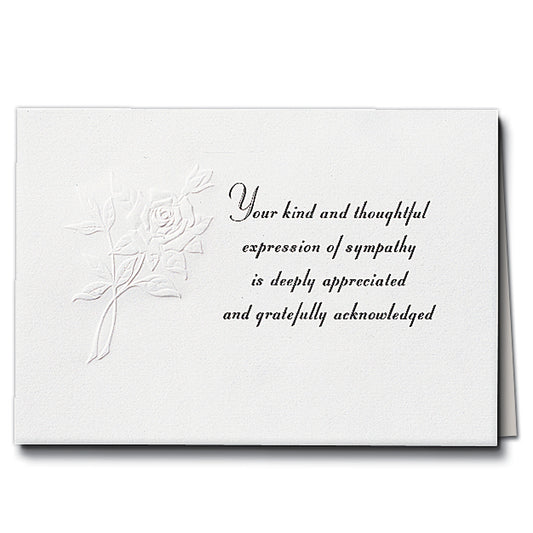 Rose Acknowledgment Embossed w/Standard Print