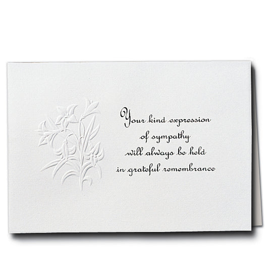 Flowers Acknowledgment Embossed w/Standard Print