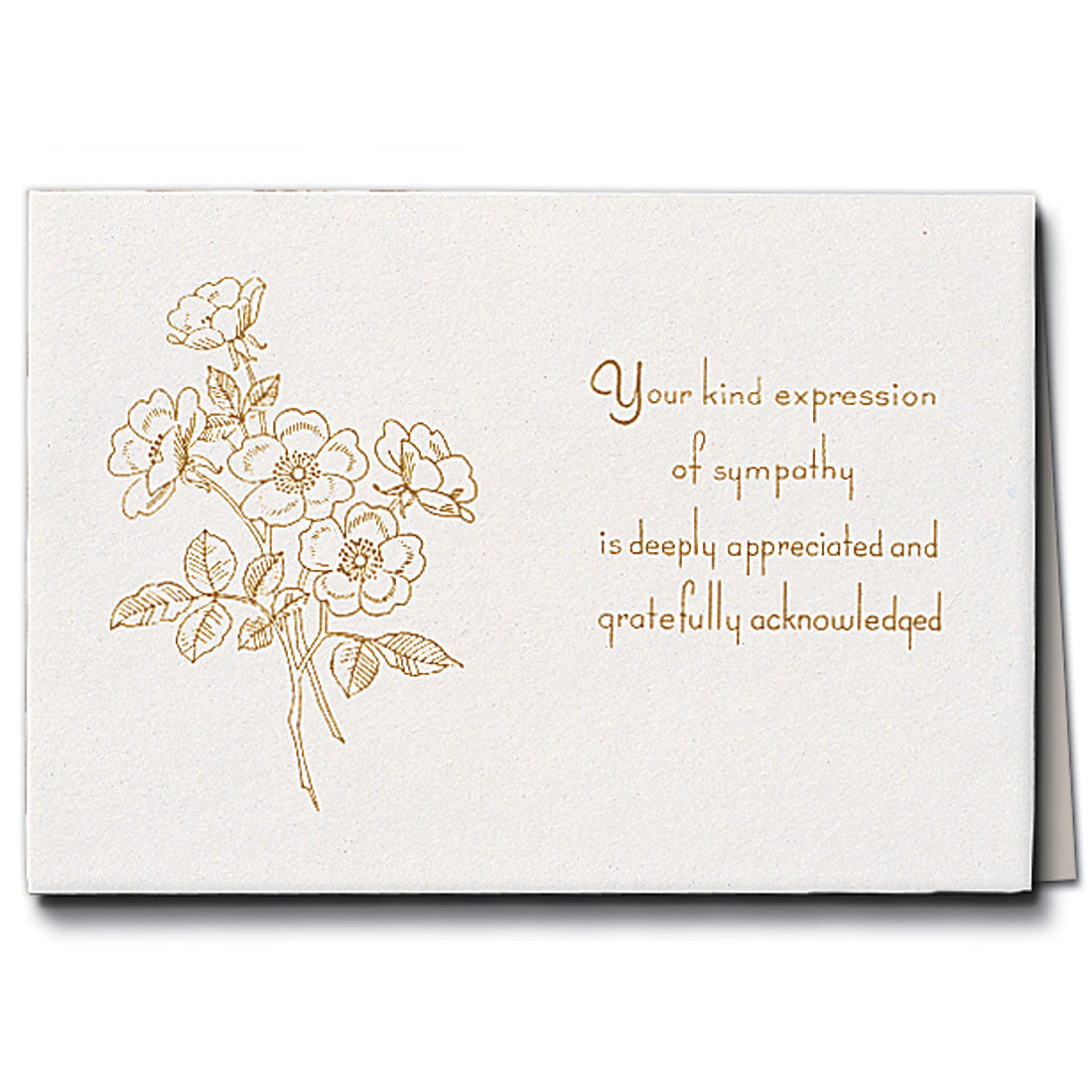 Raised Gold Acknowledgement: Rose Bouquet