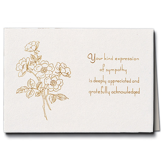 Raised Gold Acknowledgement: Rose Bouquet