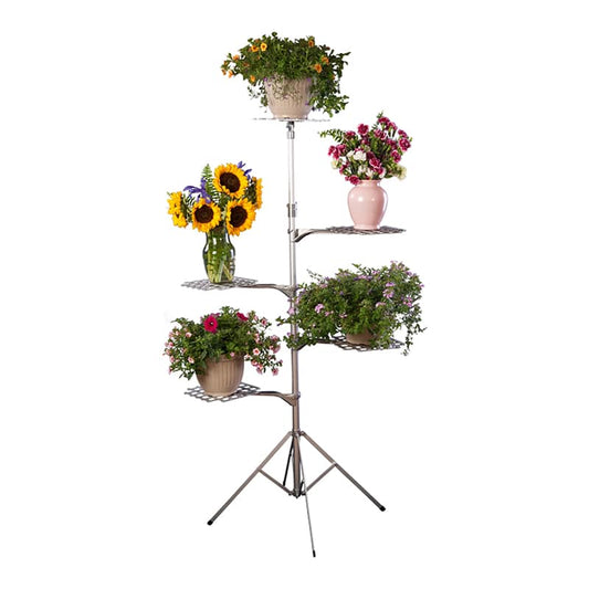 Non-Adjustable Floral Stand with 4 Shelf Attachments: 52"