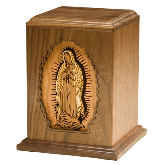 Our Lady of Guadalupe Wood Urns