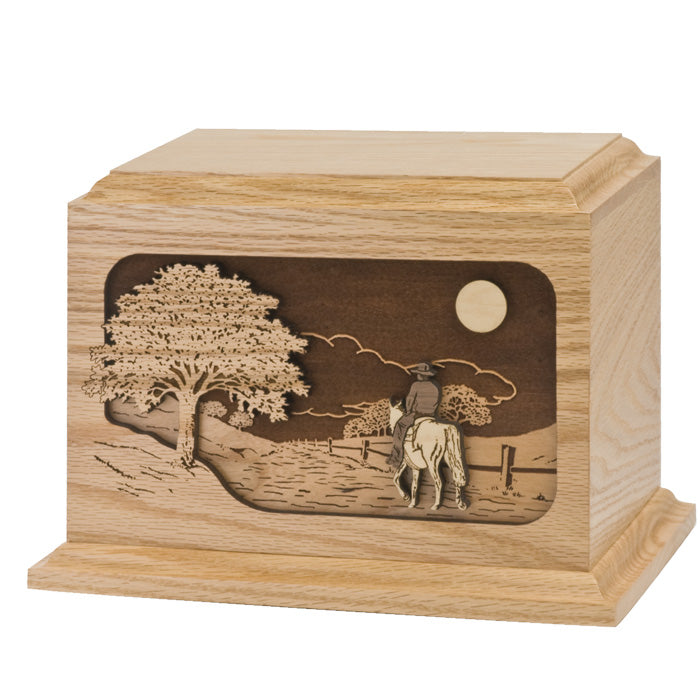 The Ride Home Horseback Wood Urn