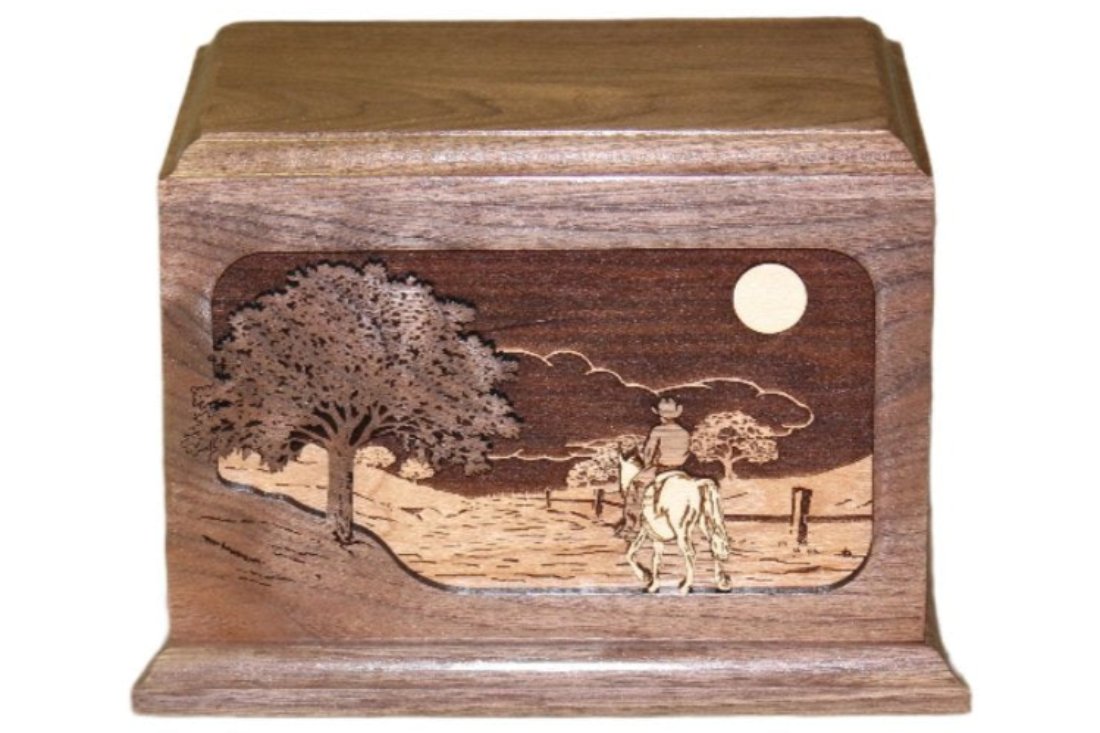 The Ride Home Horseback Wood Urn
