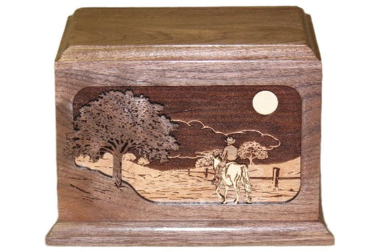 The Ride Home Horseback Wood Urn