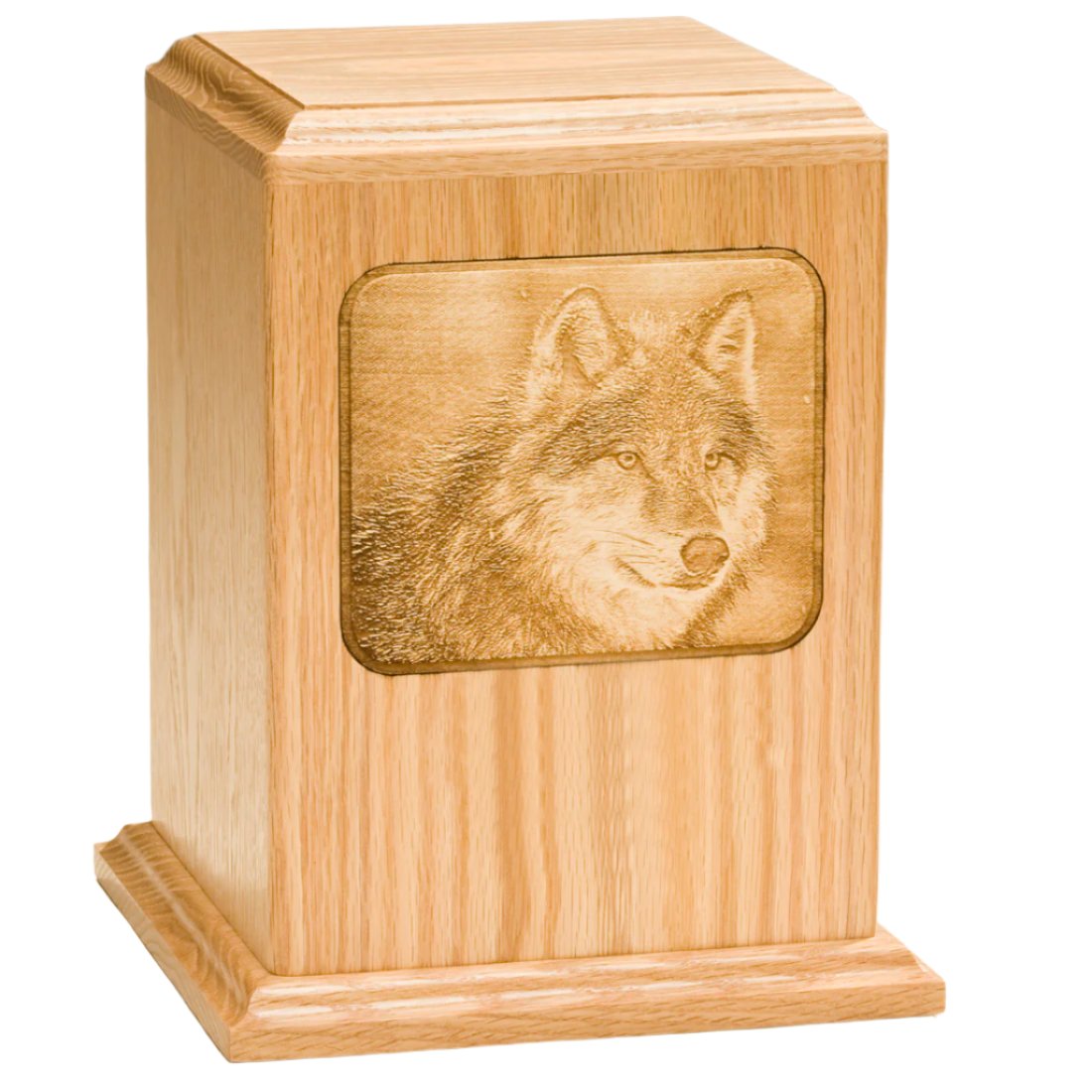 Etched Image Wood Urns