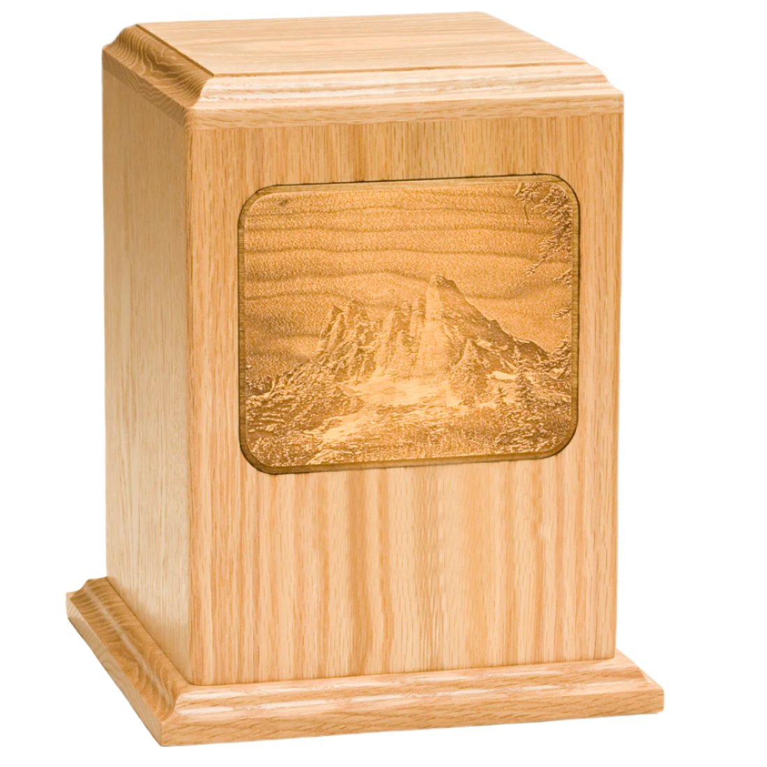 Etched Image Wood Urns