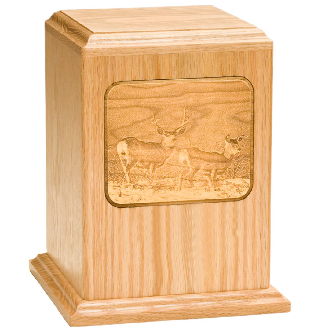 Etched Image Wood Urns