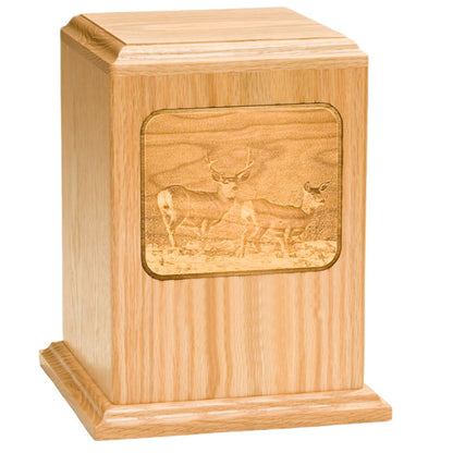 Etched Image Wood Urns