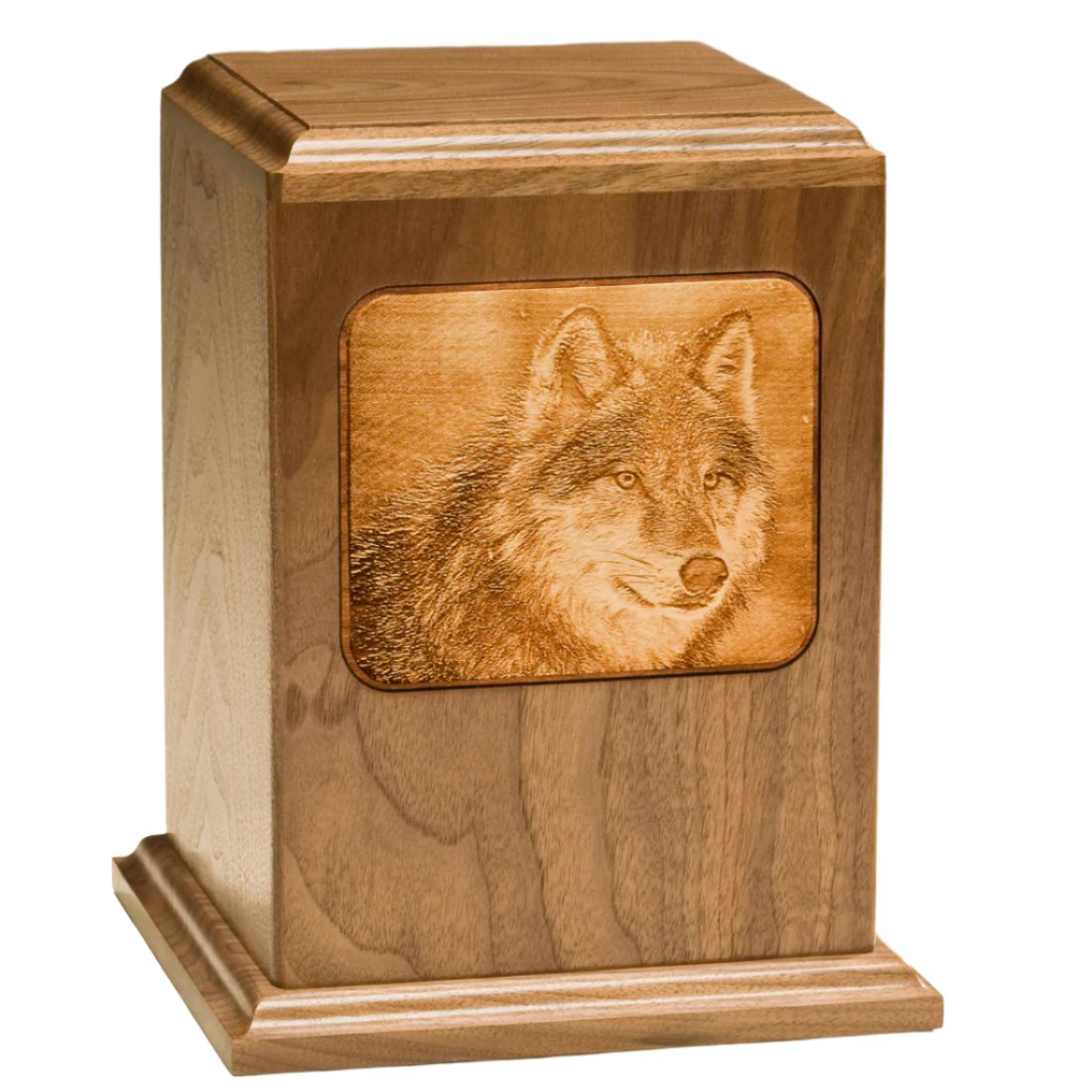 Etched Image Wood Urns