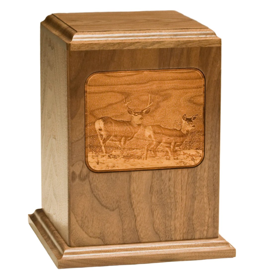 Etched Image Wood Urns
