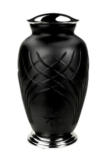 Hand-Cut Art Glass Urns