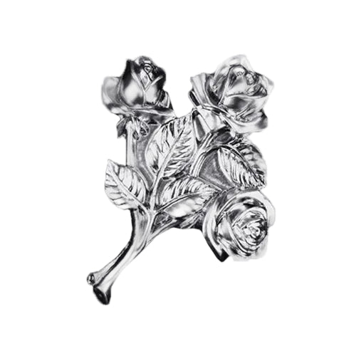 Rose Cluster Applique: Silver-Tone