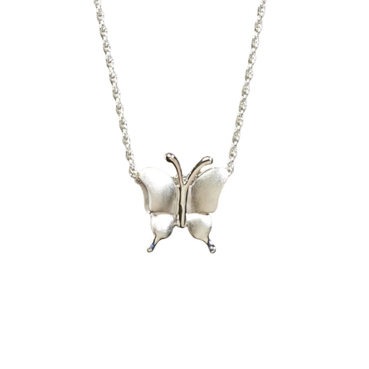 Petite Butterfly Cremation Pendent; Sterling Silver