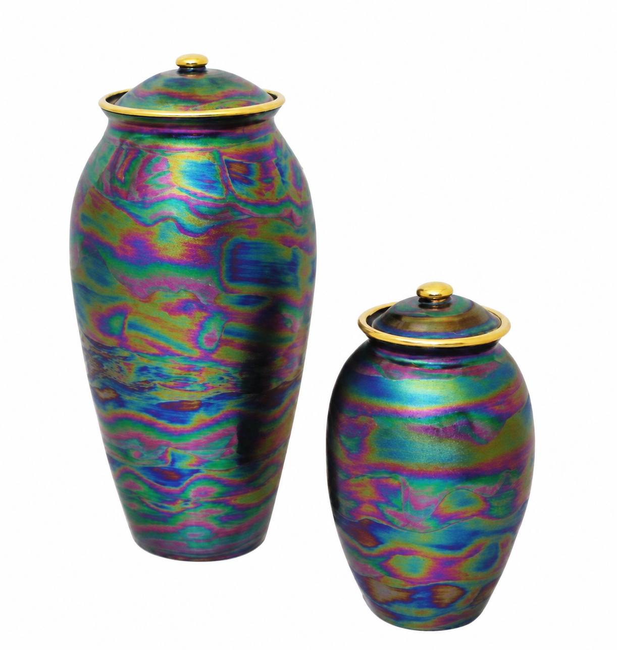 Blue Pearl Iridescent Urns